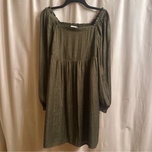 LOFT Olive Long Sleeve Dress